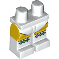 Lego Hips and White Legs with Socks and Green Garters Print / White
