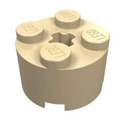 Brick Round 2 x 2 with Axle Hole / Tan