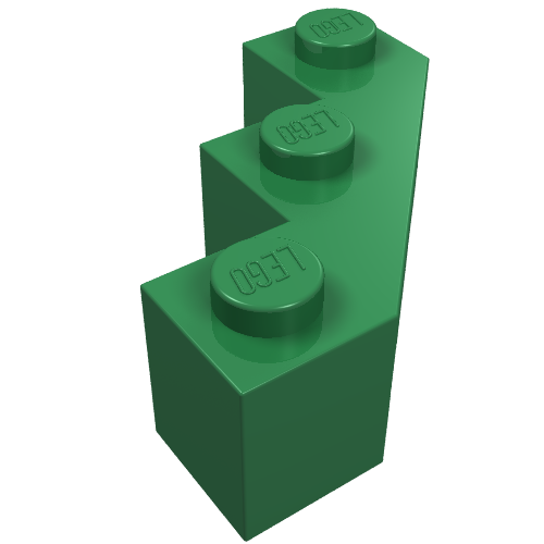 Lego Brick Wedged 3 x 3 Facet / Green