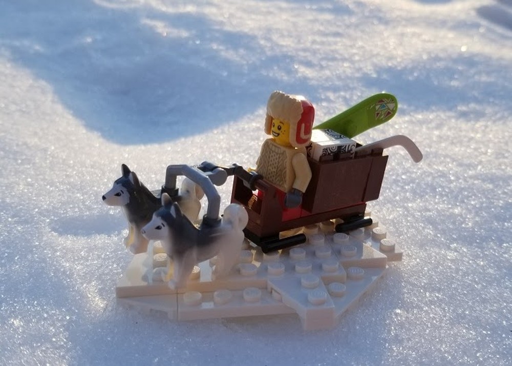 Lego Dog Sleigh In Snow