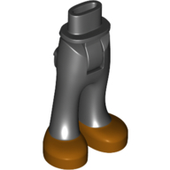 Lego Minidoll Hips and Trousers with Back Pockets and Gold Shoes / Black