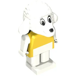 Fabuland Figure, Lucy Lamb (White Eyes) / Yellow