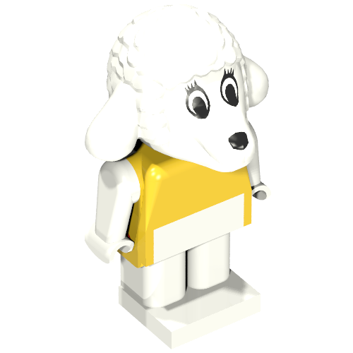 Lego Fabuland Figure, Lucy Lamb (White Eyes) / Yellow