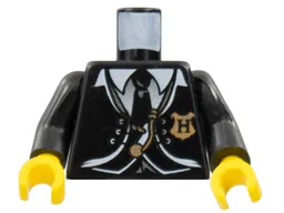 Torso Harry Potter Suit and Tie with Hogwarts Shield Pattern / Black Arms / Yellow Hands