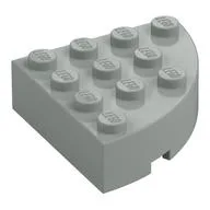 Brick Round Corner 4 x 4 Full Brick / Light Gray