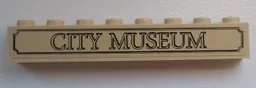 Brick 1 x 8 with 'CITY MUSEUM' Pattern (Sticker) - Set 60008