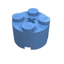Brick Round 2 x 2 with Axle Hole / Medium Blue