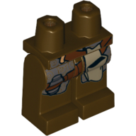 Lego Hips and Dark Brown Legs with Dark Bluish Gray Robe with Spirals, Straps with Bottle and Dark Tan Pouch Print / Dark Brown