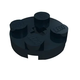 Plate Round 2 x 2 with Axle Hole Type 1 (+ Opening) / Black