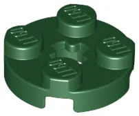 Plate, Round 2 x 2 with Axle Hole / Dark Green