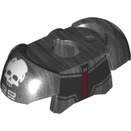 Lego Minifig Neckwear Armor Shoulder Pads with Skull and '99' Print / Pearl Titanium