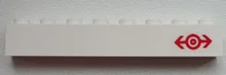 Brick 1 x 8 with Train Logo Red Pattern Right (Sticker) - Set 60051
