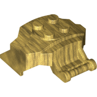 Lego Large Figure Cover 4 x 3 x 2 with Bar, 4 Studs, Ridged / Pearl Gold