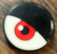 Tile, Round 2 x 2 with Eyelid and Red Eye on White Background Pattern Model Right Side (Sticker) - Set 8277