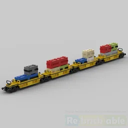 TTX 4 unit yellow cargo train car