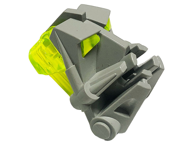 Lego Bionicle Head Connector Block 3 x 4 x 1 2/3 with Trans-Neon Green Eye / Brain Stalk (32553 / 32554)