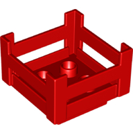 Lego Duplo Container Wooden-Style Crate / Red