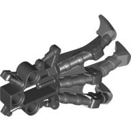 Lego Large Figure Foot, Claw, Piraka with Marbled Flat Silver Pattern / Black