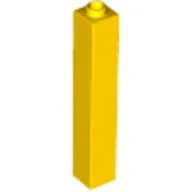 Brick 1 x 1 x 5 with Blocked Open or Hollow Stud / Yellow
