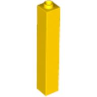 Lego Brick 1 x 1 x 5 with Blocked Open or Hollow Stud / Yellow