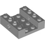 Brick Special 4 x 4 with Axle Holes, 2 x 4 Recessed Center / Light Bluish Gray