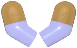 Arm, (Matching Left and Right) Pair with Molded Pearl Gold Short Sleeves Pattern / Lavender