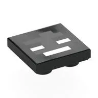 Tile Special 2 x 2 Inverted with Minecraft Wither Face Print / Black