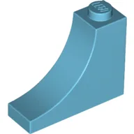 Brick Curved 1 x 3 x 2 Inverted [Inside Bow] / Medium Azure