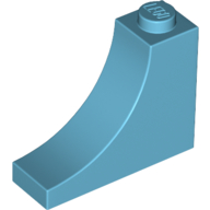 Lego Brick Curved 1 x 3 x 2 Inverted [Inside Bow] / Medium Azure