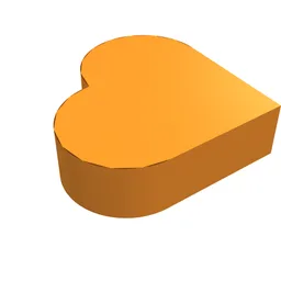 Tile 1 x 1 Heart / Orange