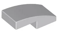 Brick Curved 2 x 1 No Studs [1/2 Bow] / Light Bluish Gray
