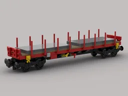 Flat freight wagon (Flachwagen) Typ Rs from DB Cargo with load.