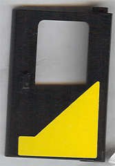 Lego Door 1 x 4 x 5 Train Right, Thin Support at Bottom with Yellow Modified Triangle Pattern (Sticker) - Set 5542