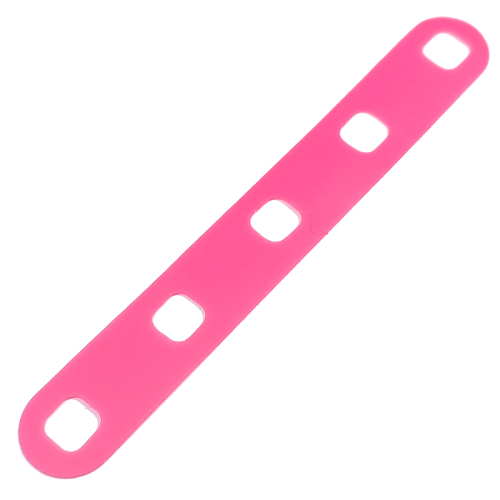 Lego Clikits Connector, Strip 2 x 14 with Rounded Ends and 5 Holes / Trans-Pink