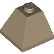 Lego Brick Sloped 45° 2 x 2 Double Convex / Dark Tan