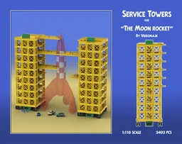Service Towers for The Moon Rocket from Tintin's Destination Moon