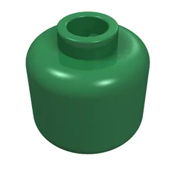 Minifig Head [Plain] [Blocked Open Stud] / Green