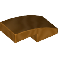 Lego Brick Curved 2 x 1 No Studs [1/2 Bow] / Metallic Gold