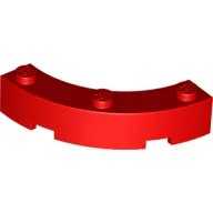 Brick Round Corner 4 x 4 Macaroni Wide with 3 Studs / Red