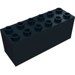 Brick Special 2 x 6 x 2 Weight with Sealed Bottom and Dimples on Ends / Black