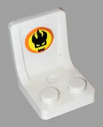 Minifigure, Utensil Seat / Chair 2 x 2 with Dr. Inferno Logo Pattern (Sticker) - Set 8637