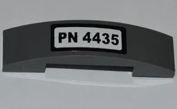 Slope, Curved 4 x 1 x 2/3 Double with 'PN 4435' on White Background Pattern (Sticker) - Set 4435