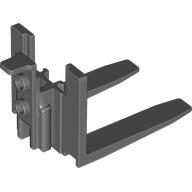 Lego Forklift Forks, Wide Reinforced [with Rubber Belt Holder] / Dark Bluish Gray