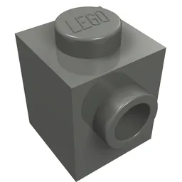 Brick Special 1 x 1 with Stud on 1 Side / Dark Bluish Gray