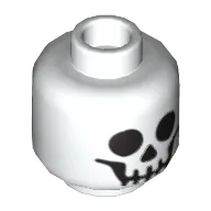 Minifig Head Skeleton, Standard Skull Print / White