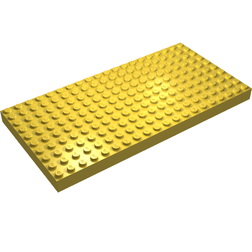 Lego Brick 10 x 20 with Bottom Tubes in single row around edge, with '+' Cross Support / Yellow