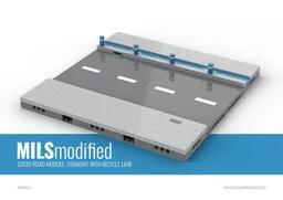 MILS Modified 32x32 Road Module, Straight with Bicycle Lane