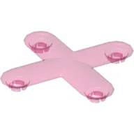 Clikits Connector 2 x 2 Cross with 4 Studs / Trans-Dark Pink