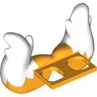 Minifig Hipwear Tail Fox, Double, White Tip Pattern / Bright Light Orange