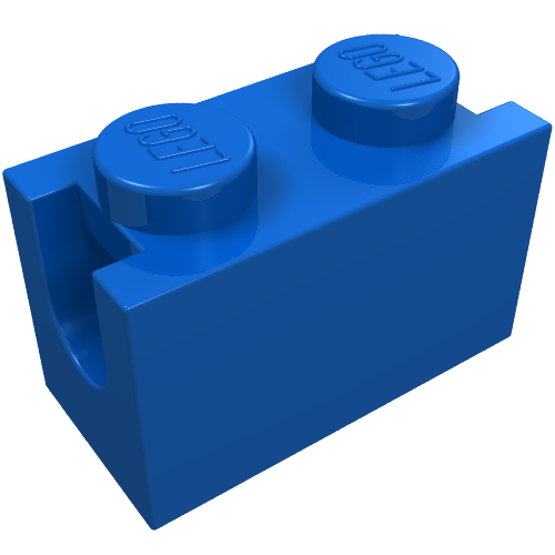Lego Brick Special 1 x 2 with Digger Bucket Arm Holder / Blue